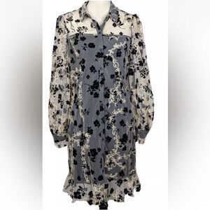 Walter Baker Lindsey Sheer Embroidered Dress Size 8